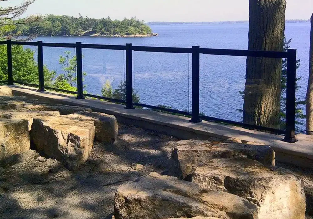 ALUMINUM RAILING WITH GLASS - Glass Railing At Cottage New - APK Sunrooms